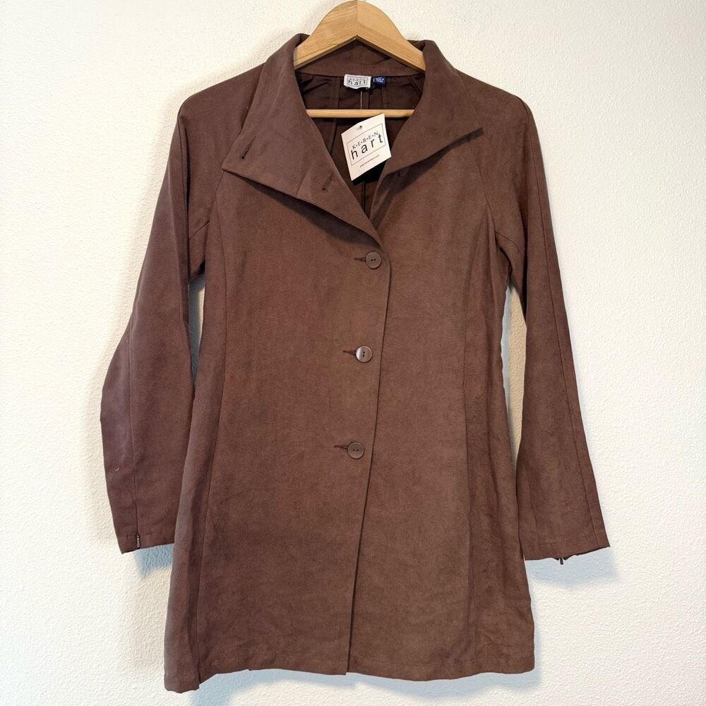 Keren Hart Lightweight Brown Long Jacket‎ Size XS NWT